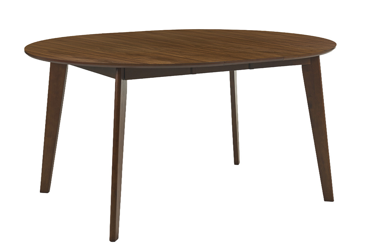 Table � manger ronde extensible finition noyer L120-150 cm LEENA