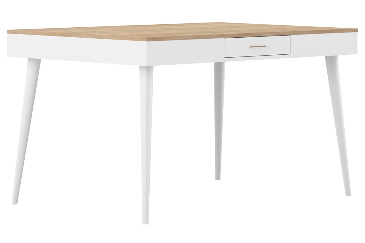 Table � manger scandinave bois et blanc STRIPE