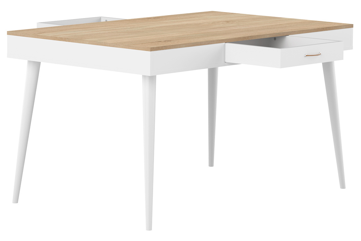 Table � manger scandinave bois et blanc STRIPE