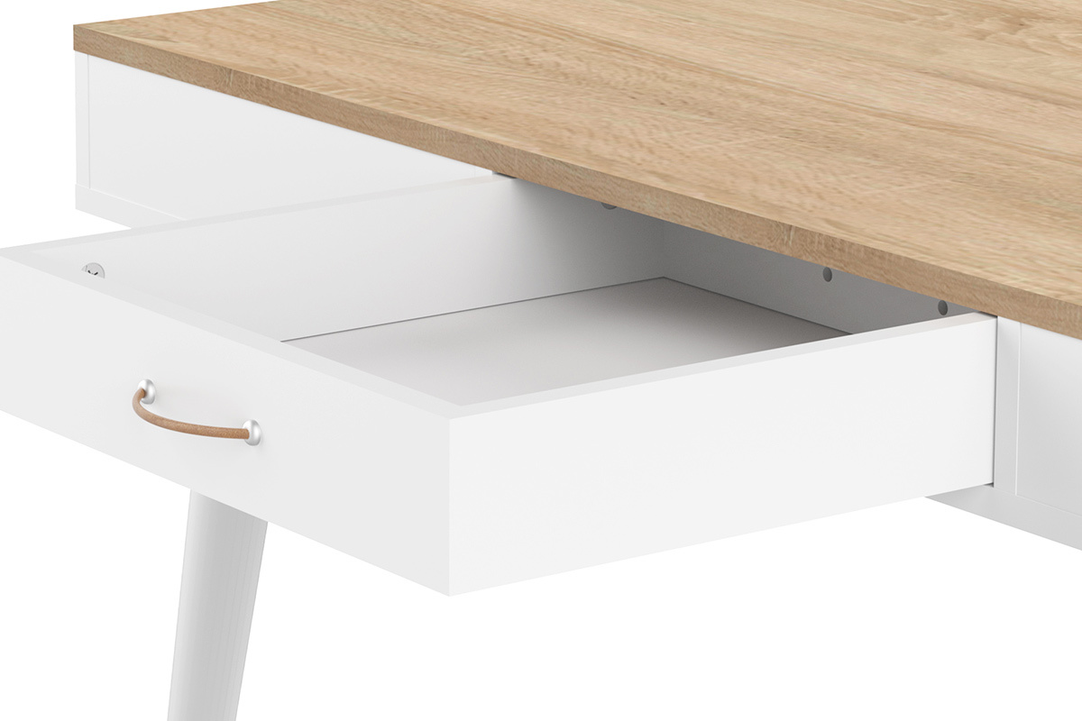 Table � manger scandinave bois et blanc STRIPE
