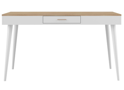 Table &agrave; manger scandinave bois et blanc STRIPE