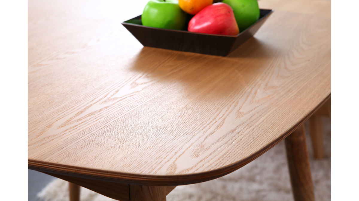 Table à manger scandinave carrée frêne naturel L90 cm BALTIK
