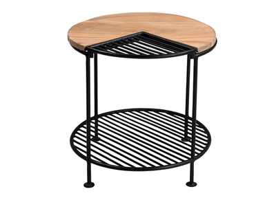 Table basse acacia massif et m&eacute;tal noir PART