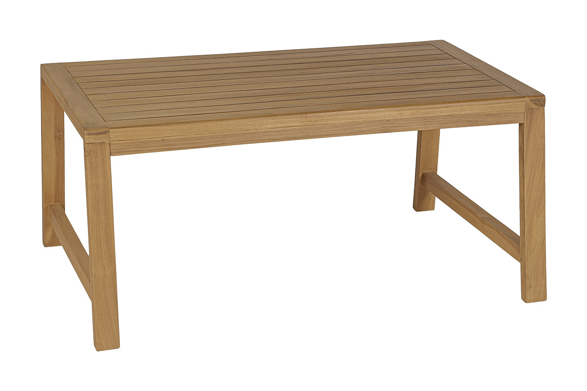 Table basse de jardin rectangulaire en bois teck massif L100 cm SUNDA