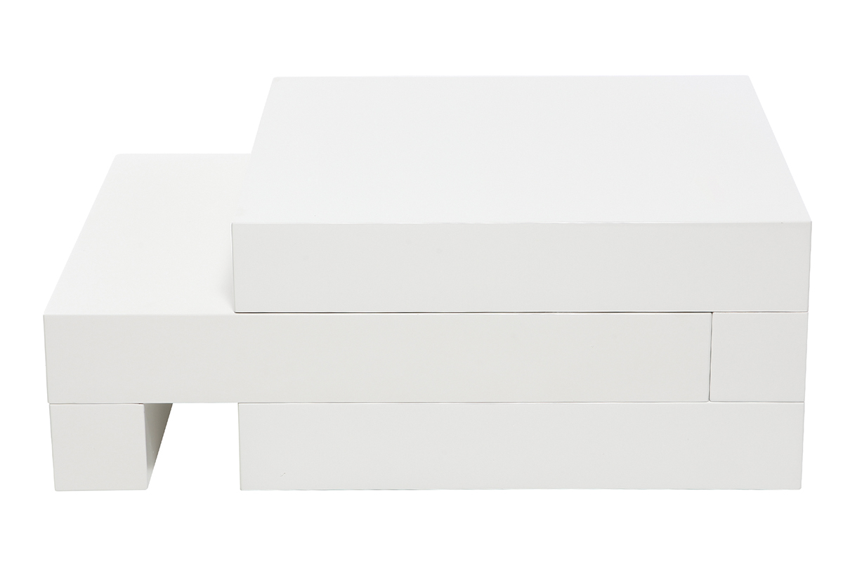 Table basse design blanc brillant LUNA