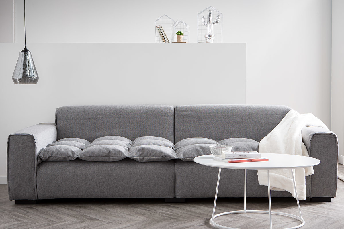 Table basse design blanche D80 x H40 cm KALY