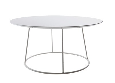 Table basse design blanche D80 x H40 cm KALY
