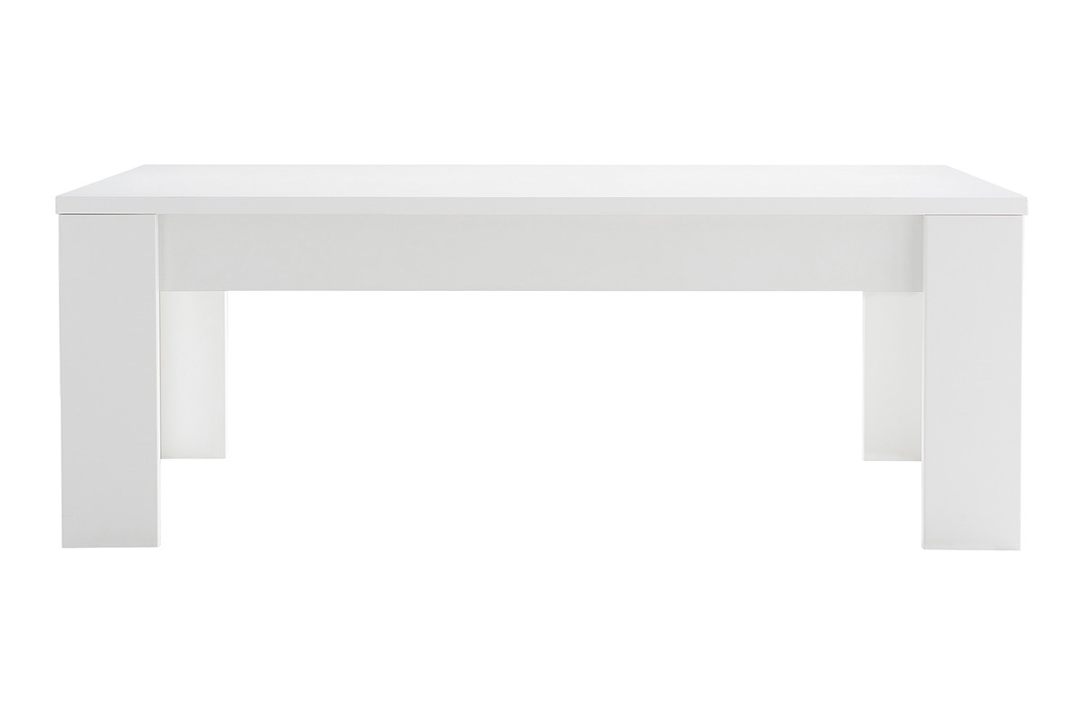 Table basse design bois blanc L122 cm LAND