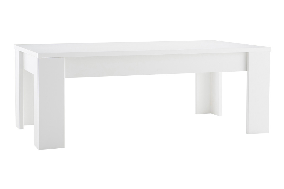 Table basse design bois blanc L122 cm LAND