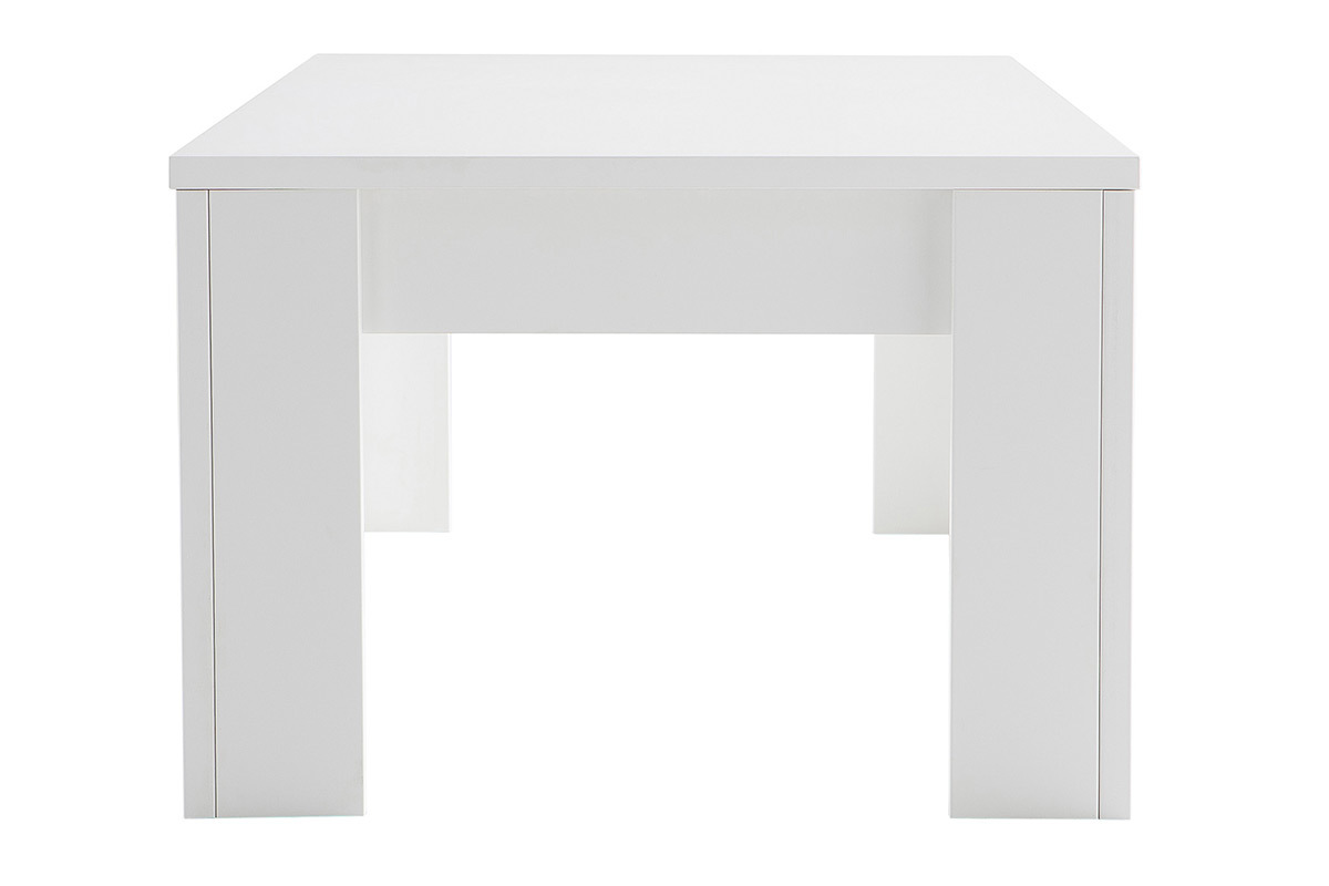 Table basse design bois blanc L122 cm LAND