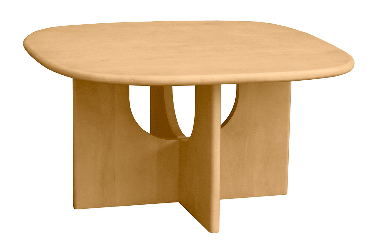 Table basse design bois clair manguier massif L80 cm MASSARI