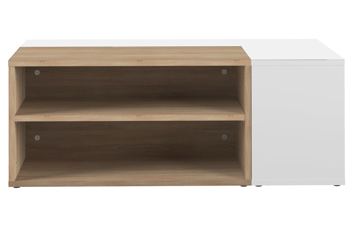 Table basse design bois et blanc amovible QUADRA