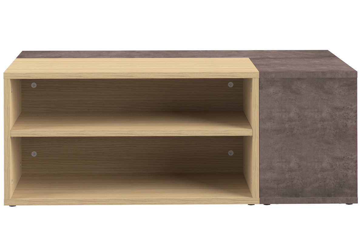 Table basse design bois et gris b�ton amovible QUADRA