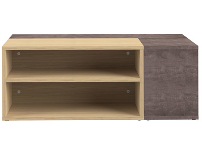 Table basse design bois et gris b&eacute;ton amovible QUADRA