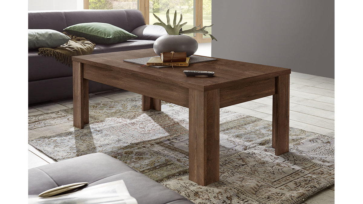 Table basse design bois fonc 122 cm LAND