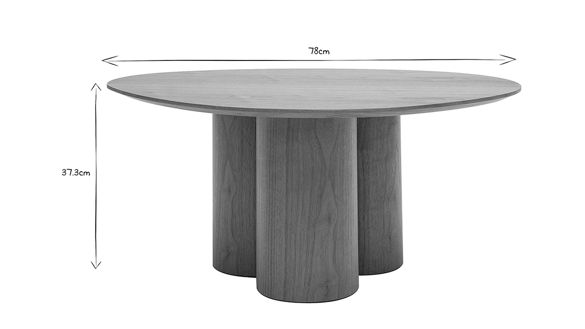 Table basse design bois fonc noyer L78 cm HOLLEN