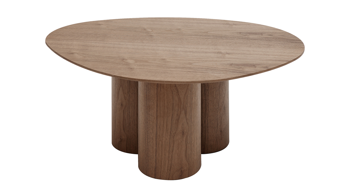 Table basse design bois fonc noyer L78 cm HOLLEN