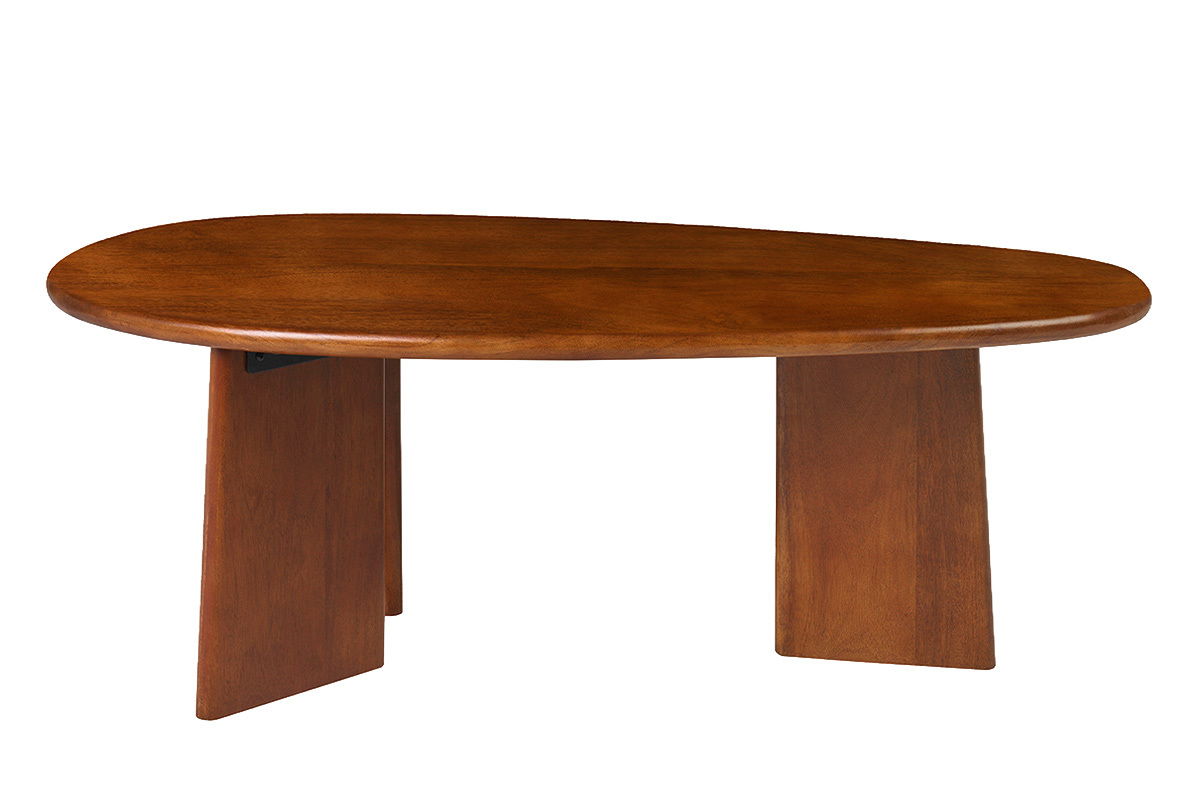 Table basse design en bois manguier massif teint� L100 cm WONKA