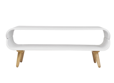 Table basse design fr&ecirc;ne blanc TAKLA