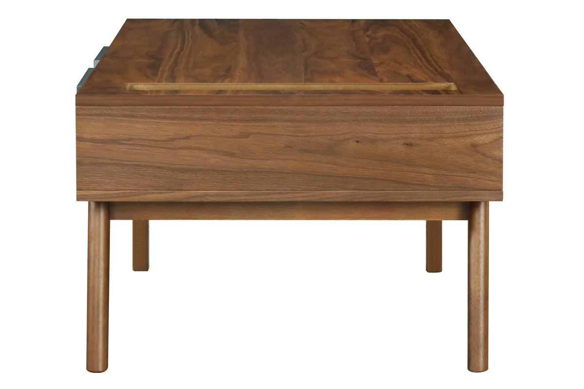 Table basse design gris anthracite et noyer NEELA