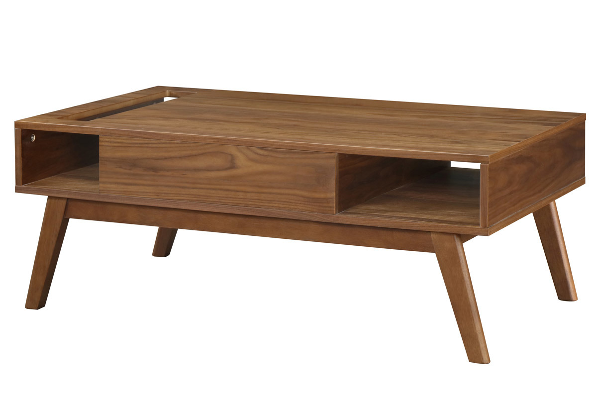 Table basse design gris anthracite et noyer NEELA