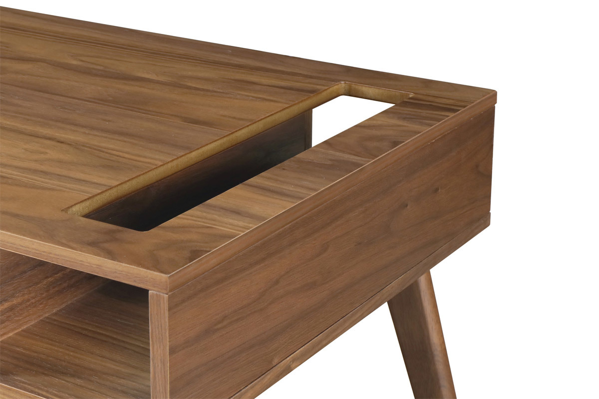 Table basse design gris anthracite et noyer NEELA