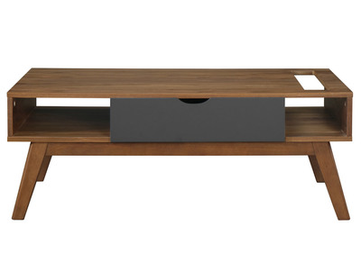 Table basse design gris anthracite et noyer NEELA