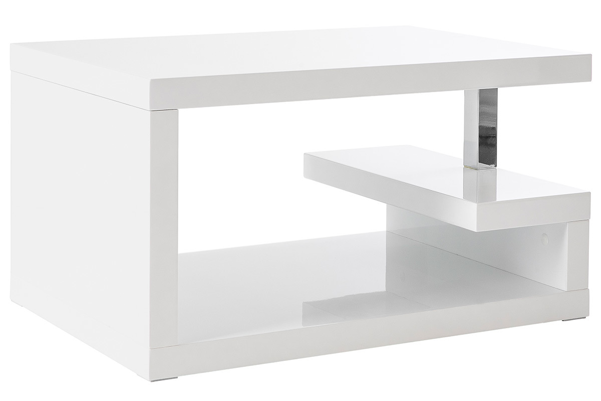 Table basse design laque blanche REX