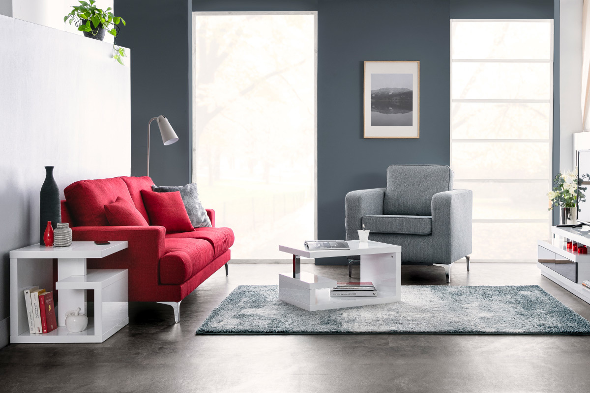 Table basse design laque blanche REX