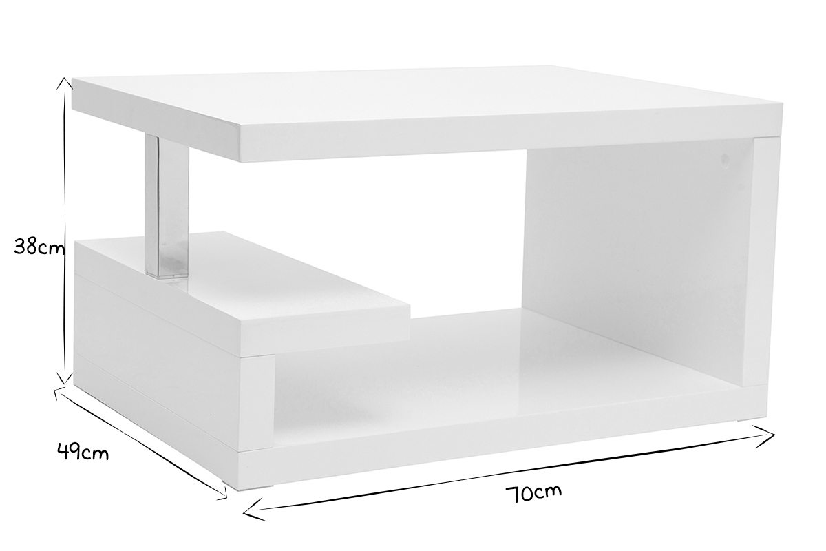 Table basse design laque blanche REX