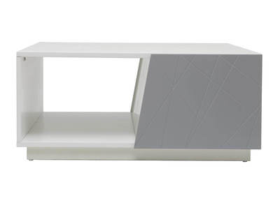 Table basse design laqu&eacute;e gris mat 90cm ALESSIA