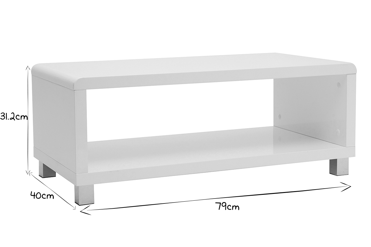 Table basse design laque noire ROXY