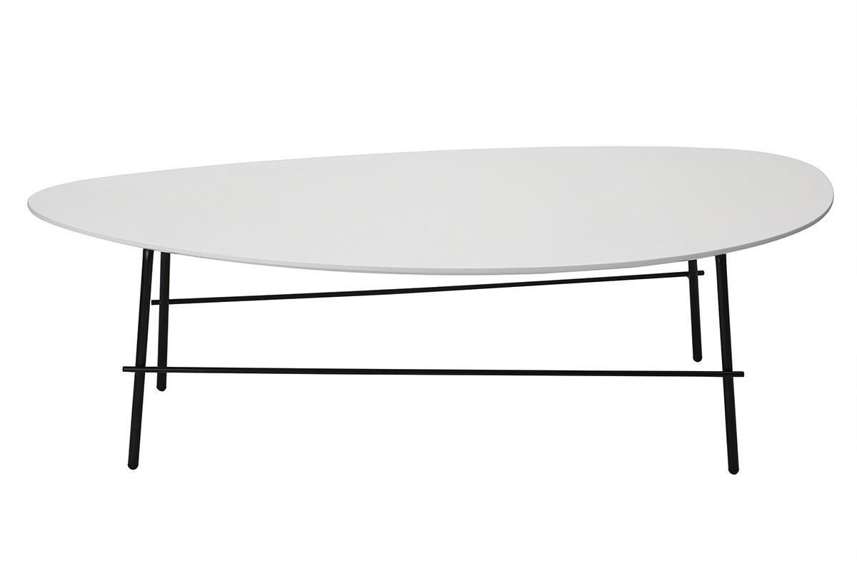 Table basse design m�tal blanc 131 cm BLOOM