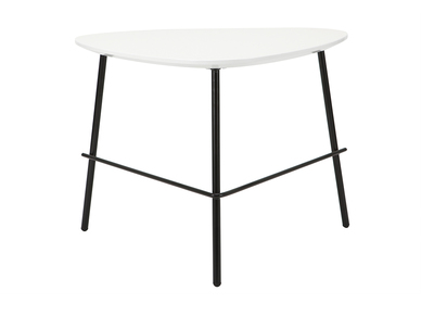 Table basse design m&eacute;tal blanc 60cm BLOOM