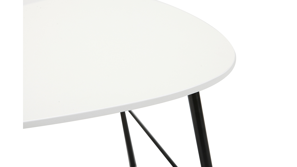 Table basse design mtal blanc L60 cm BLOOM