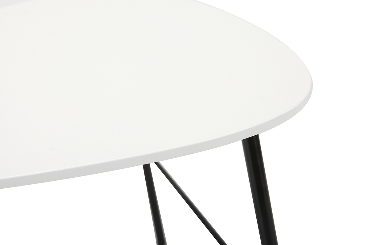 Table basse design m�tal blanc L60 cm BLOOM