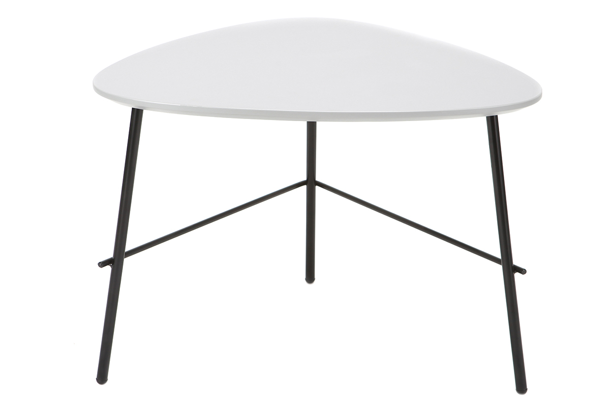 Table basse design m�tal gris L60 cm BLOOM