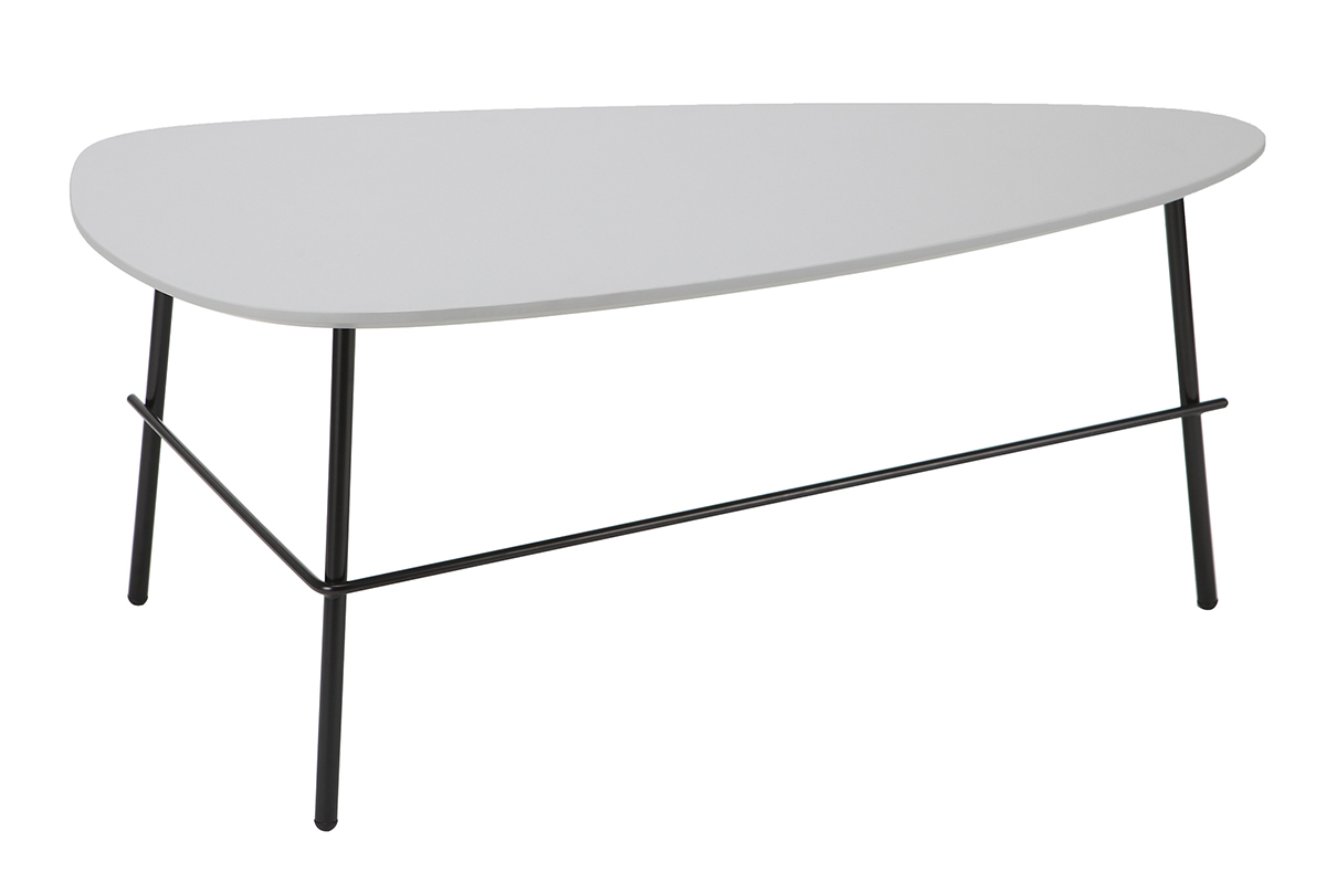 Table basse design m�tal gris L93 cm BLOOM