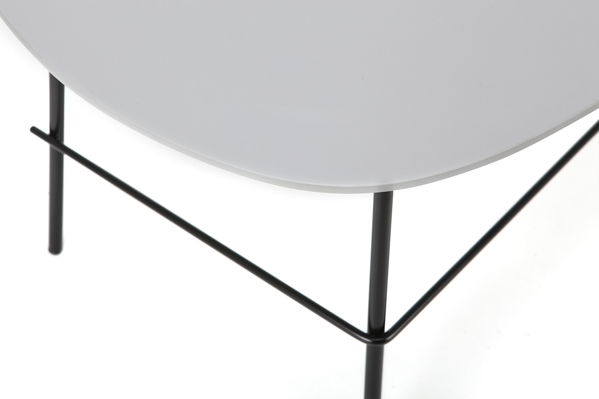 Table basse design m�tal gris L93 cm BLOOM