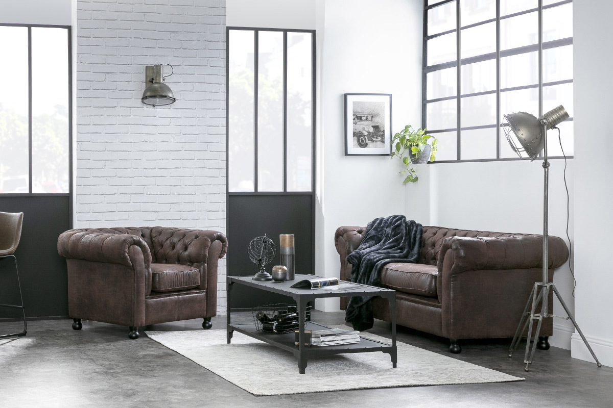 Table basse design m�tal noir L120 cm FACTORY