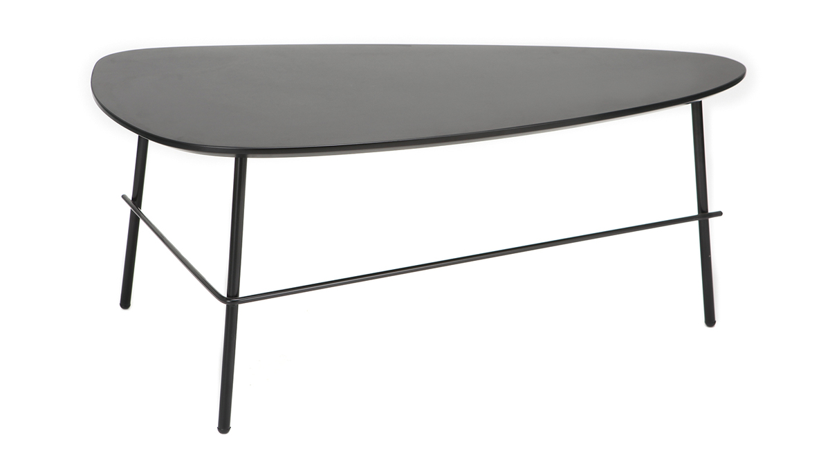 Table basse design mtal noir L93 cm BLOOM