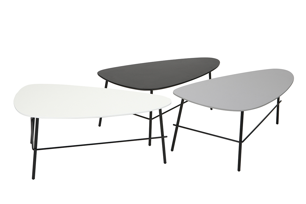 Table basse design m�tal noir L93 cm BLOOM