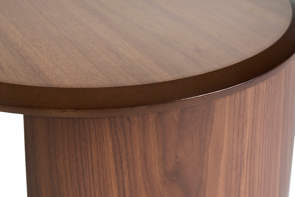Table basse design ovale en bois fonc� noyer L120 cm ASSA