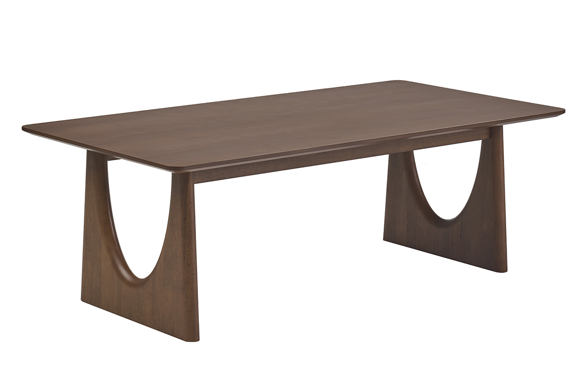 Table basse design rectangulaire en bois fonc� noyer L120 cm KUALA