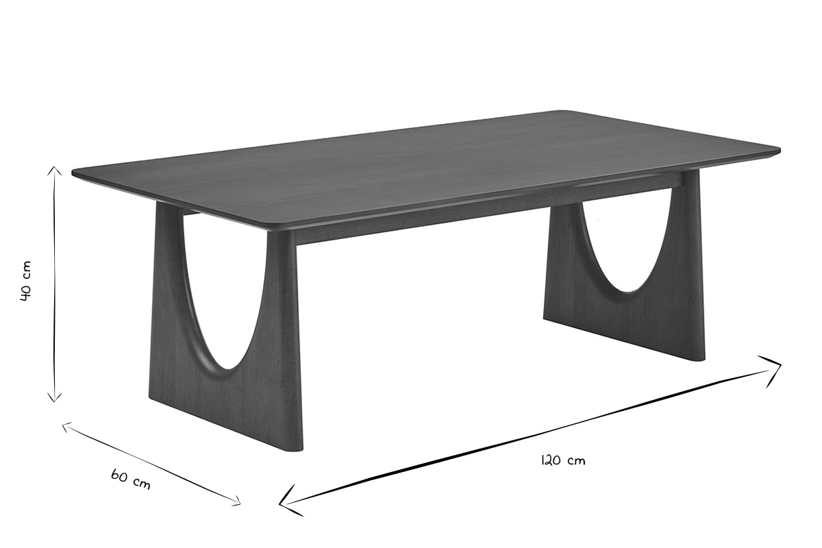 Table basse design rectangulaire en bois fonc� noyer L120 cm KUALA