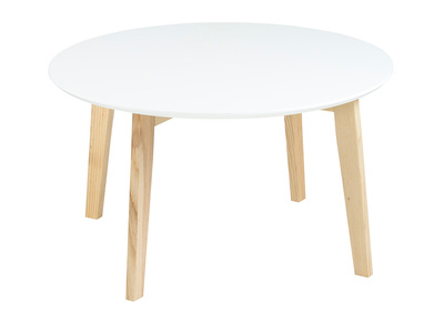 Table basse design ronde 80 cm blanc mat  SARA