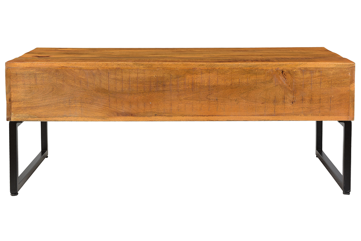 Table basse en manguier massif et m�tal CHENY