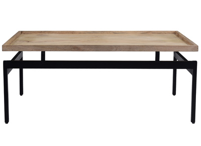 Table basse en manguier massif et m&eacute;tal noir L100 cm FRAME