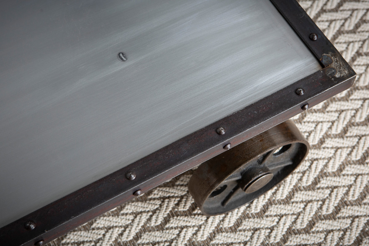 Table basse industrielle m�tal CHARIOT