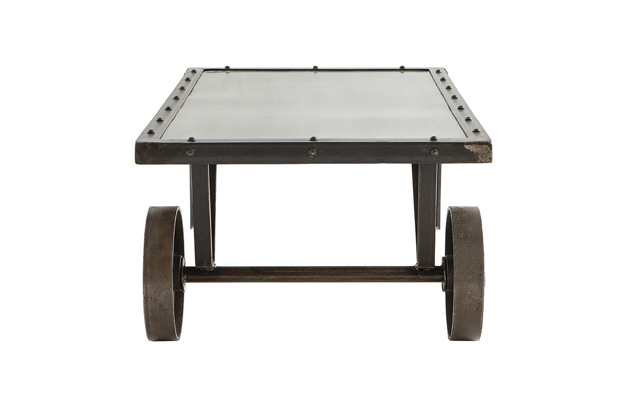 Table basse industrielle m�tal CHARIOT